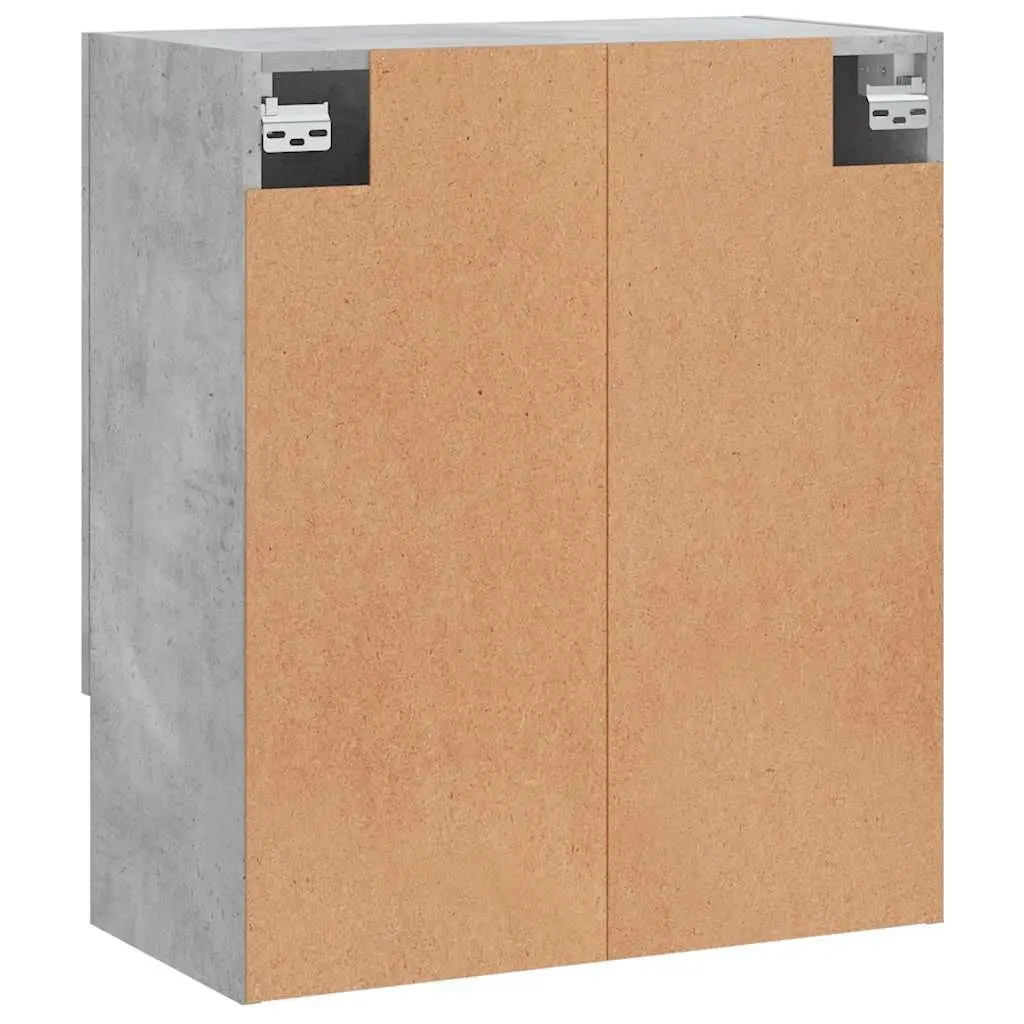 Wall Storage Cabinet Grey 60x31x70 cm Floating Shelves Engineered Wood Home