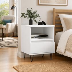 Bedside Cabinet White 40x35x50cm