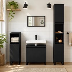 Black Bathroom Vanity Cabinet with Storage Options