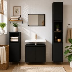 Black Bathroom Storage Cabinet - Modern and Efficient
