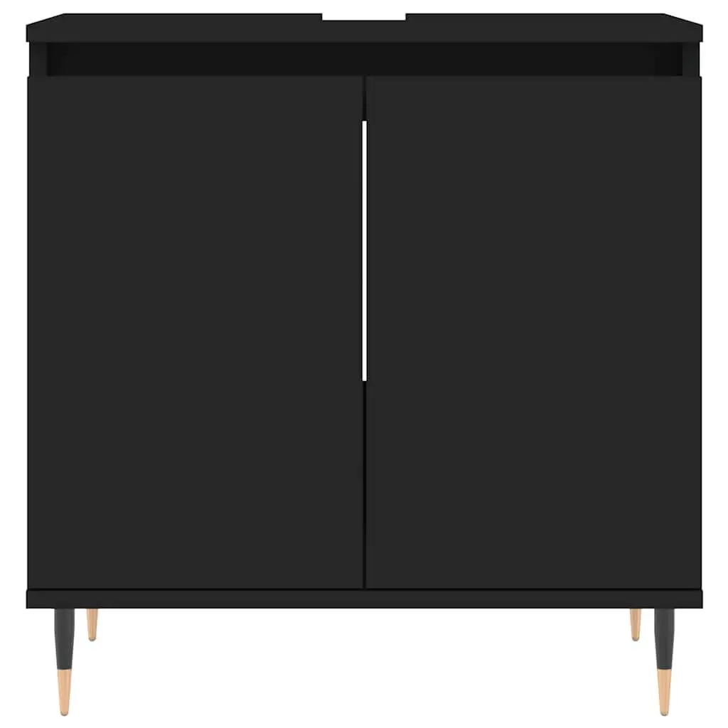 Bathroom Cabinet Black 58x33x60 cm Engineered Wood Storage Furniture