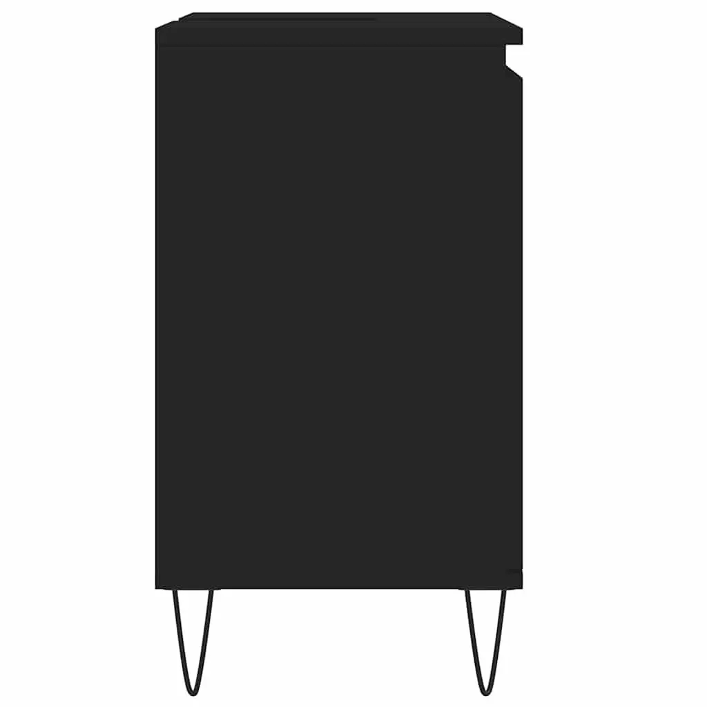 Bathroom Cabinet Black 58x33x60 cm Engineered Wood 2 Door