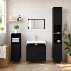 Black Bathroom Vanity Storage Unit