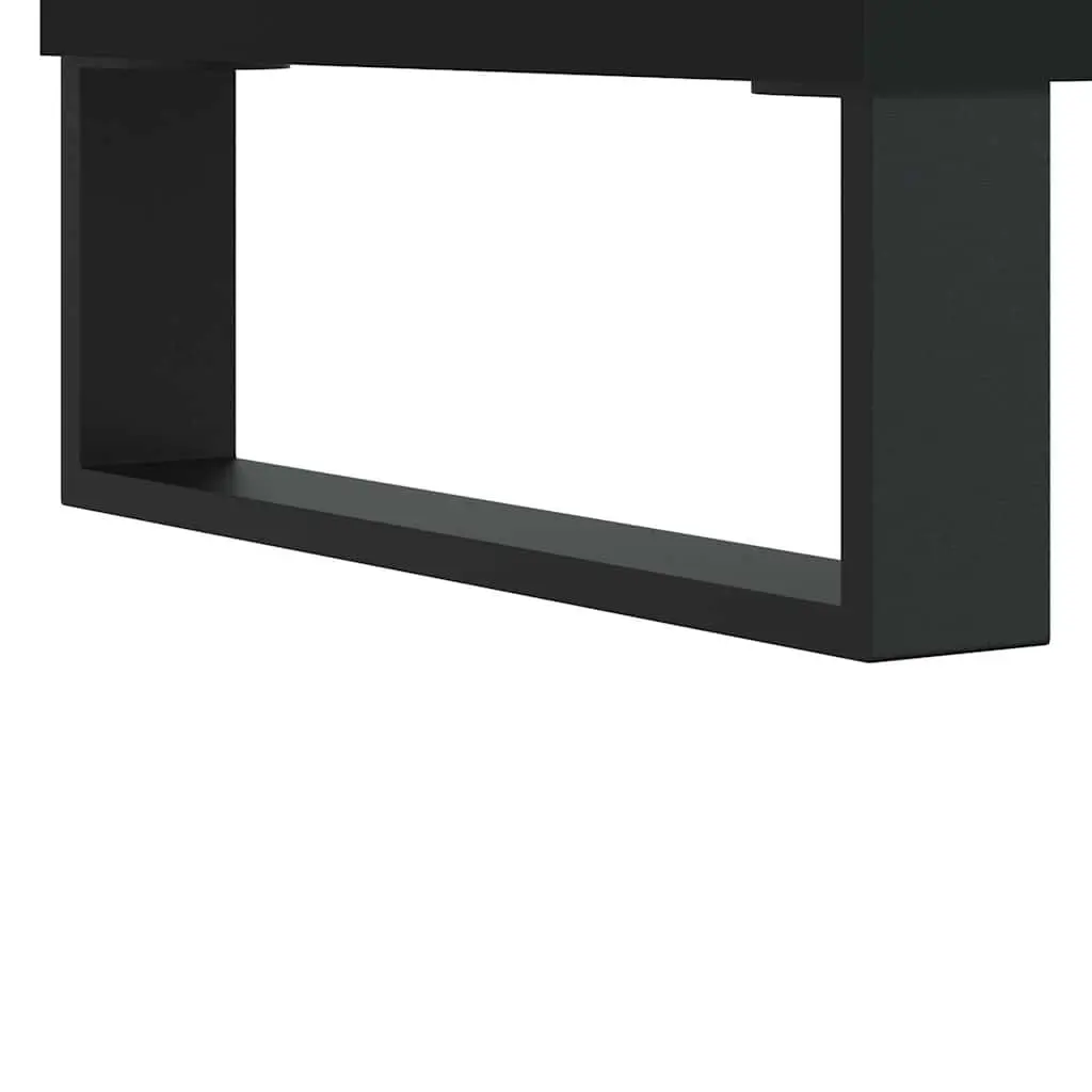 Bathroom Vanity Cabinet Black Storage Unit Engineered Wood 80x33x60cm
