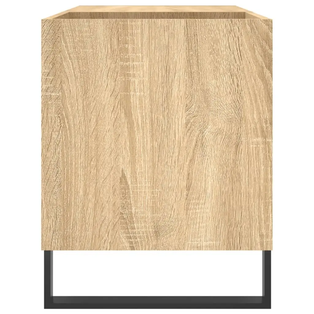 Record Cabinet Brown Sonoma Oak Engineered Wood Storage Media Vinyl LP Organizer
