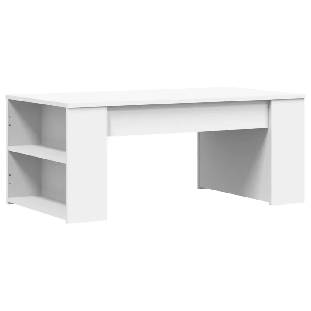 Coffee Table White 102x55x42cm Storage Compartment Sturdy Surface