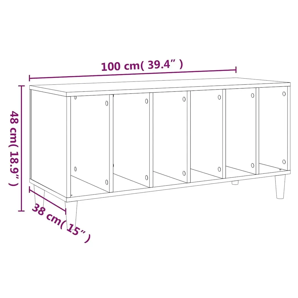 White Vinyl LP Storage Cabinet