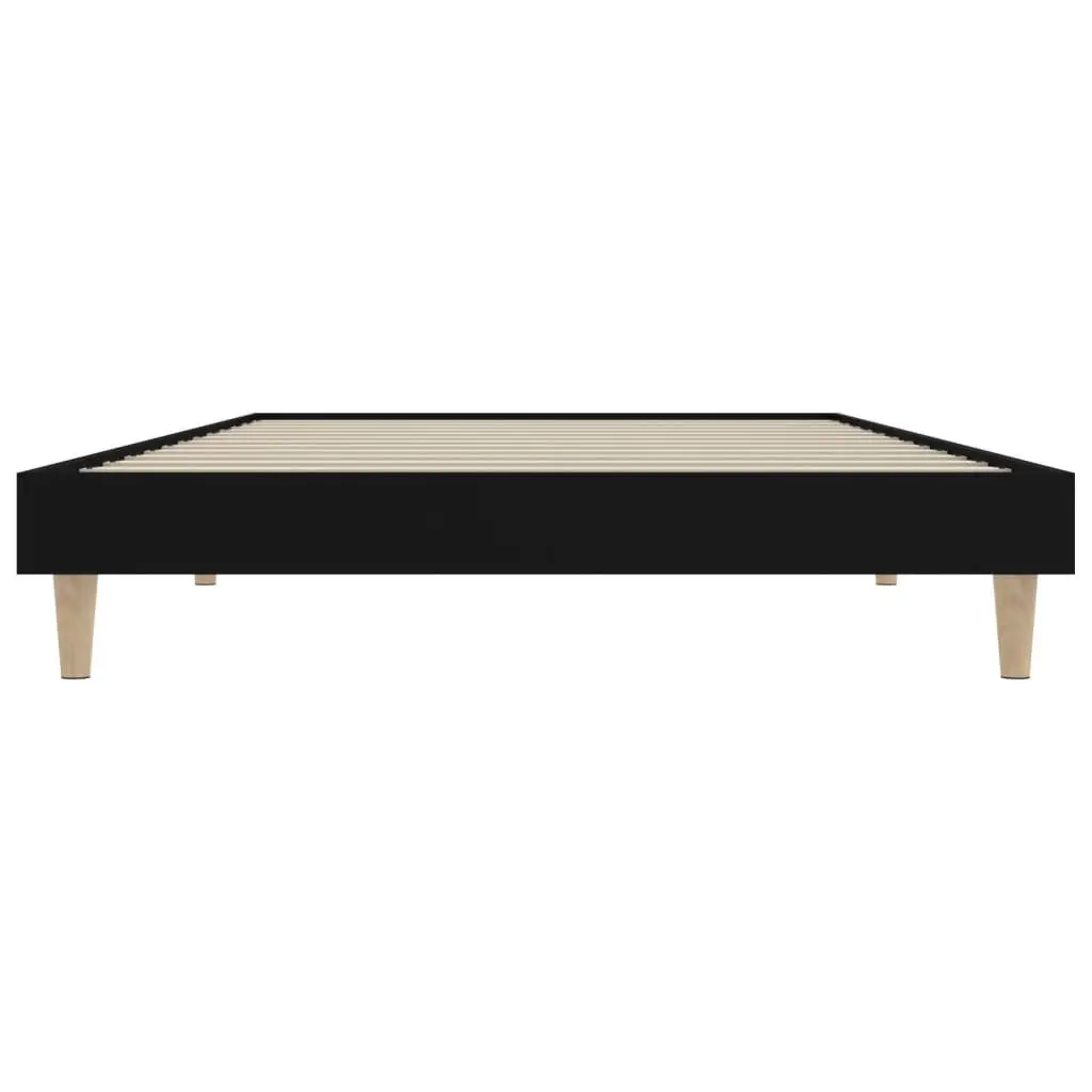 Bed Frame Black 90x190 cm Engineered Wood Bedroom Furniture Wooden Legs Slats