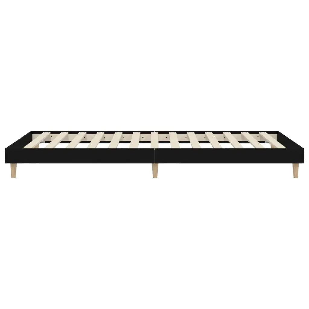 Bed Frame Black 90x190 cm Engineered Wood Bedroom Furniture Wooden Legs Slats