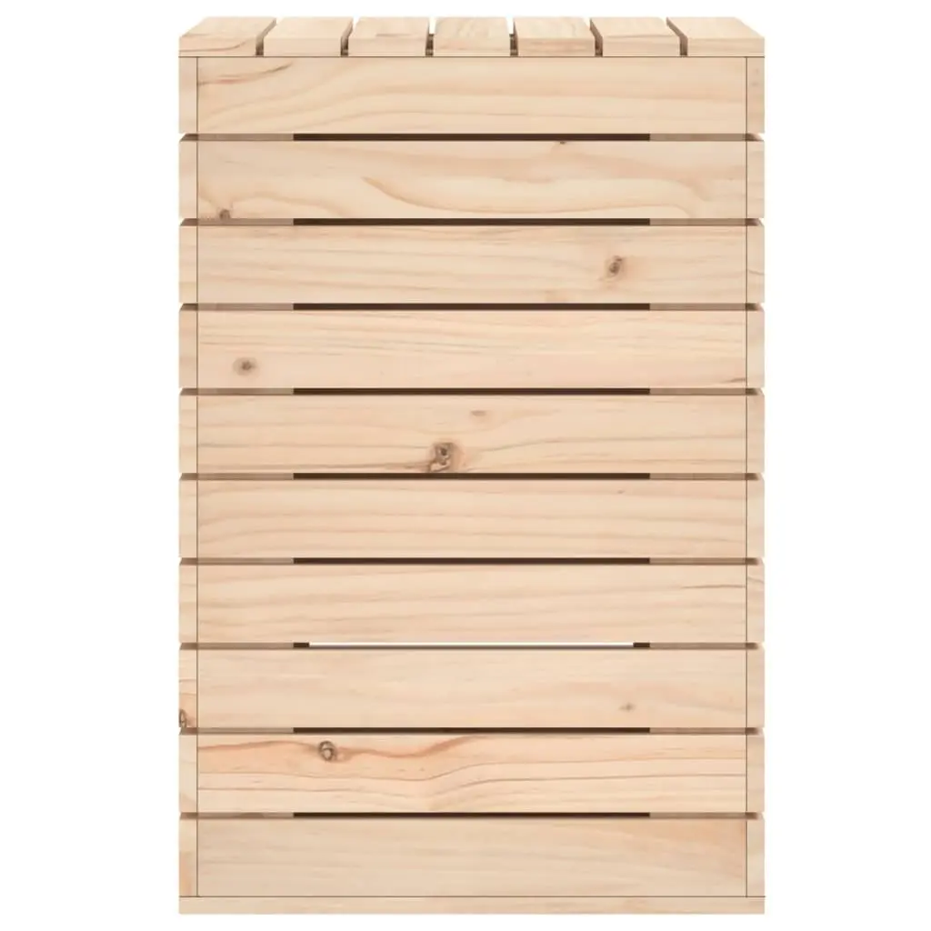 Laundry Basket 44x44x66 cm Solid Wood Pine Brown Storage Bin with Lid