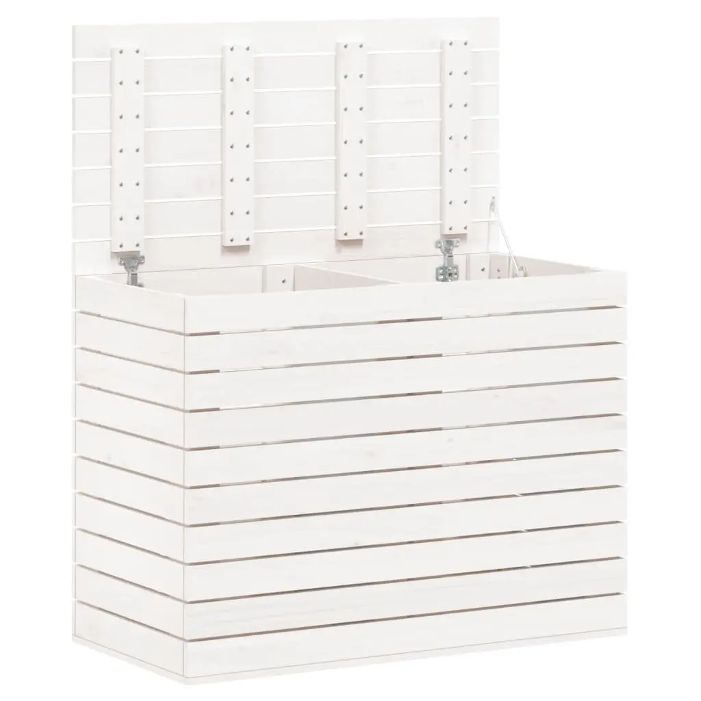 Laundry Basket White Solid Pine Wood Storage Bin with Lid Household Organization