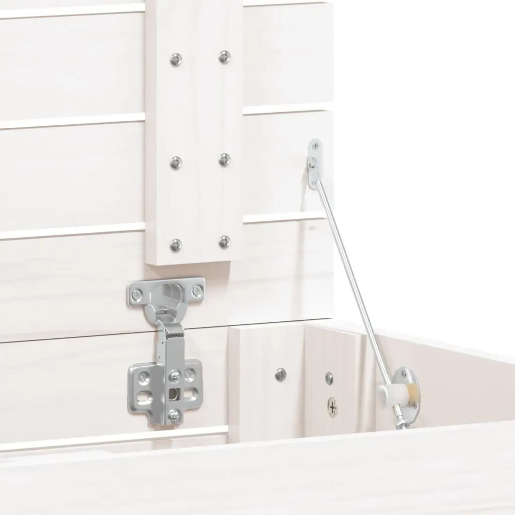 Laundry Basket White Solid Pine Wood Storage Bin with Lid Household Organization