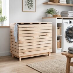 Wooden Laundry Basket Organizer