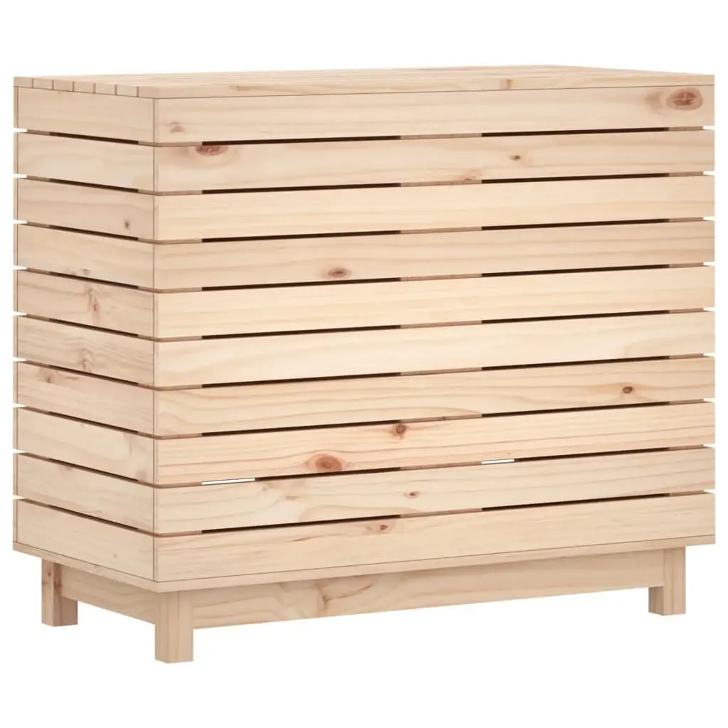 Wooden Laundry Basket Brown Large Hinged Lid Storage Box Organizer