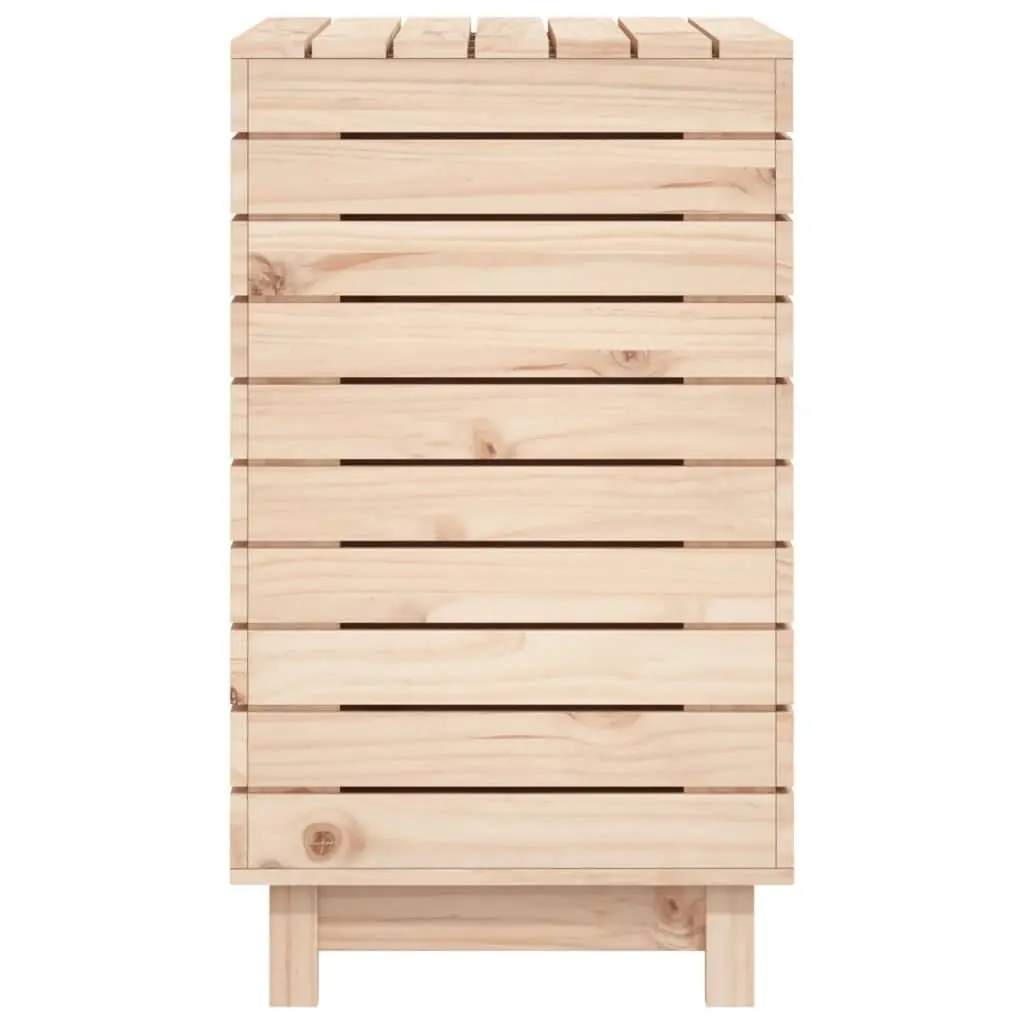 Wooden Laundry Basket Brown Large Hinged Lid Storage Box Organizer