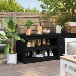 Concise Black Outdoor Kitchen Storage Cabinet
