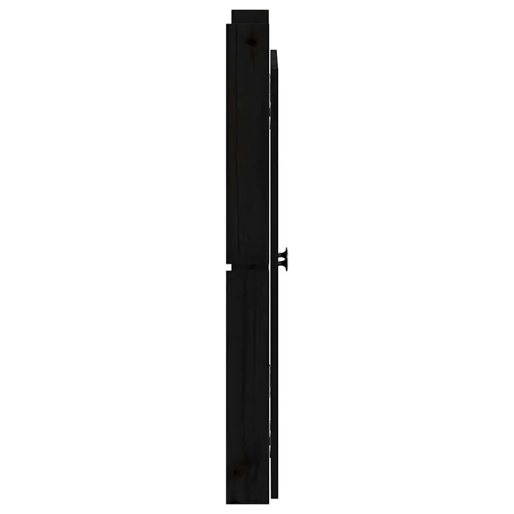 Outdoor Cabinet Door Black Solid Pine Wood Pre-Drilled Installation 50x9x82cm