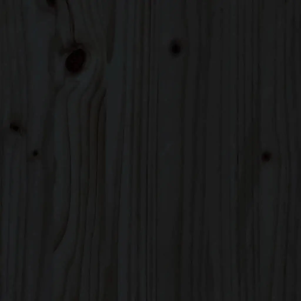 Outdoor Cabinet Door Black Solid Pine Wood Pre-Drilled Installation 50x9x82cm