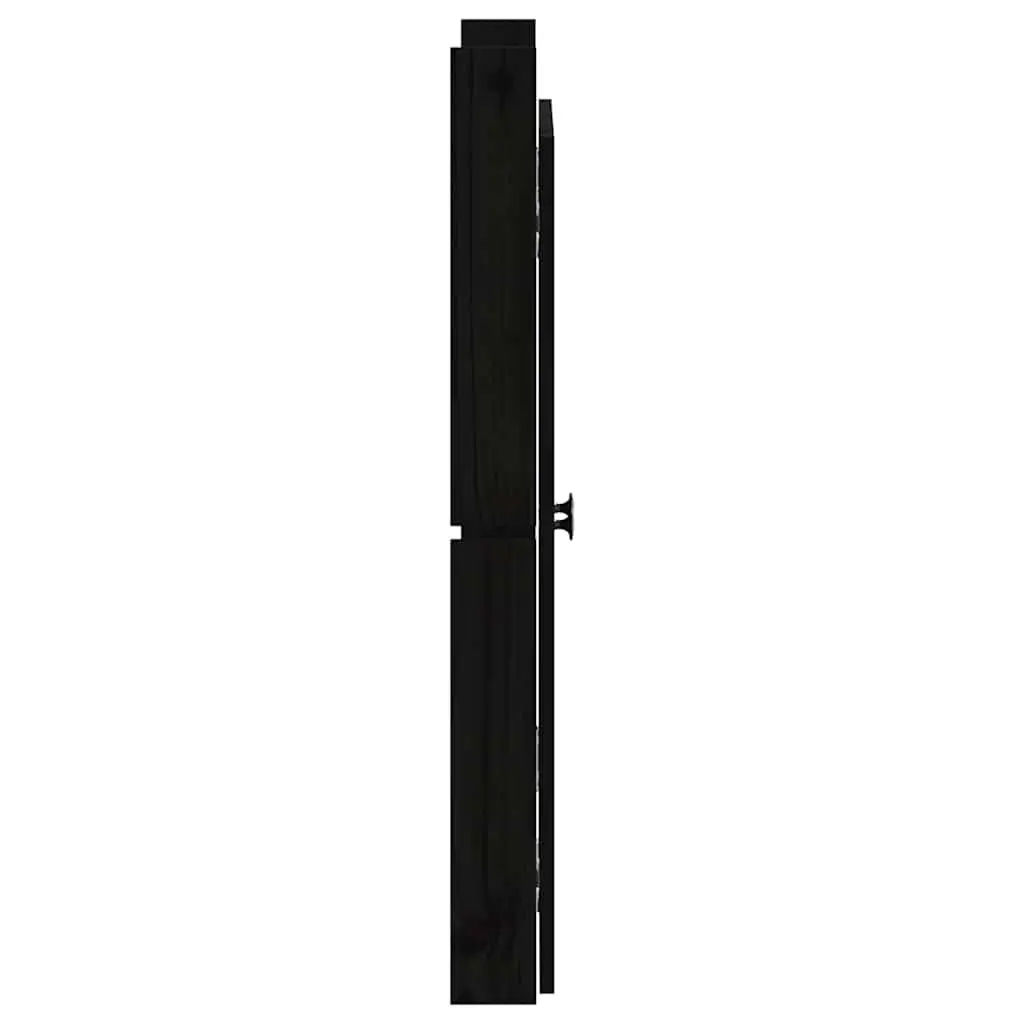 Outdoor Kitchen Cabinet Doors 2pc Black Solid Pine Wood Garden Storage Access