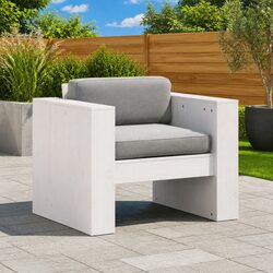 Garden Sofa White Outdoor Seating Chair Patio Furniture Solid Wood Pine