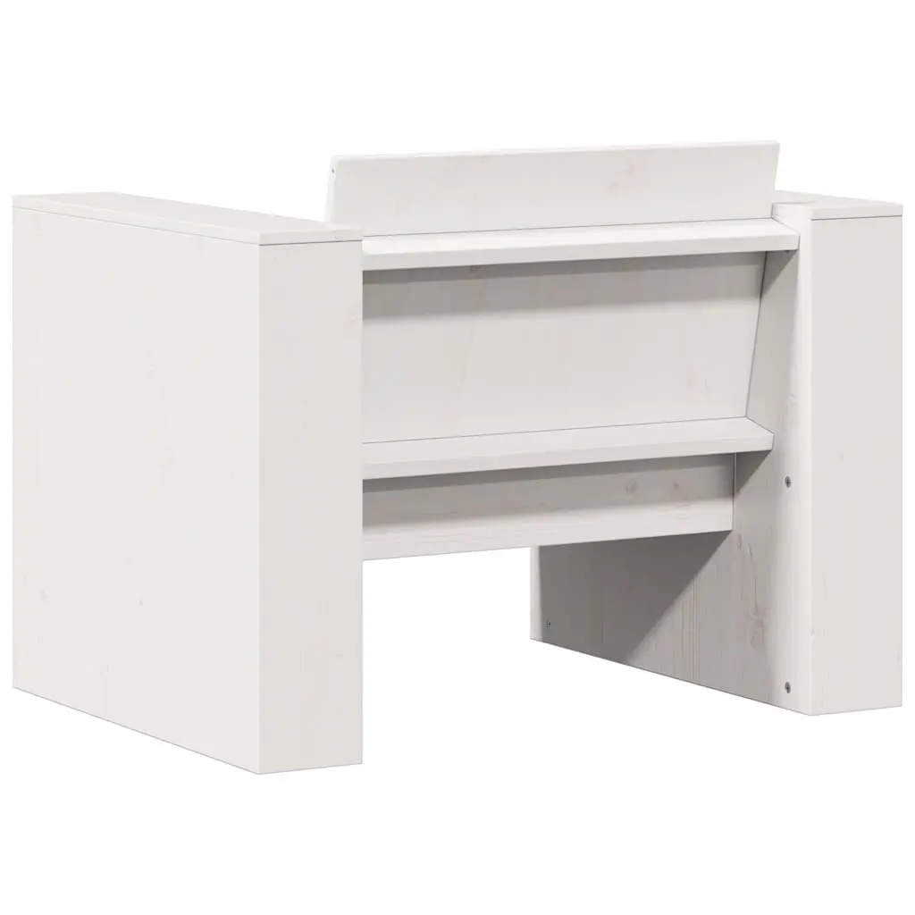 Garden Sofa White Outdoor Seating Chair Patio Furniture Solid Wood Pine