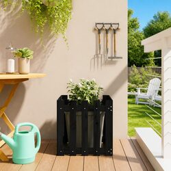 Wooden Garden Planter with Fence 50x50x50cm