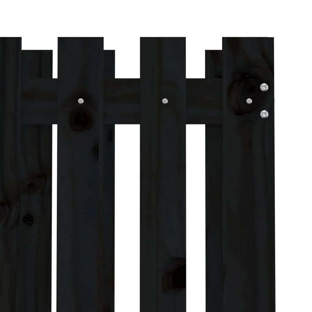 Garden Planter with Fence Design Black 70x70x70 cm Solid Wood Outdoor Pot
