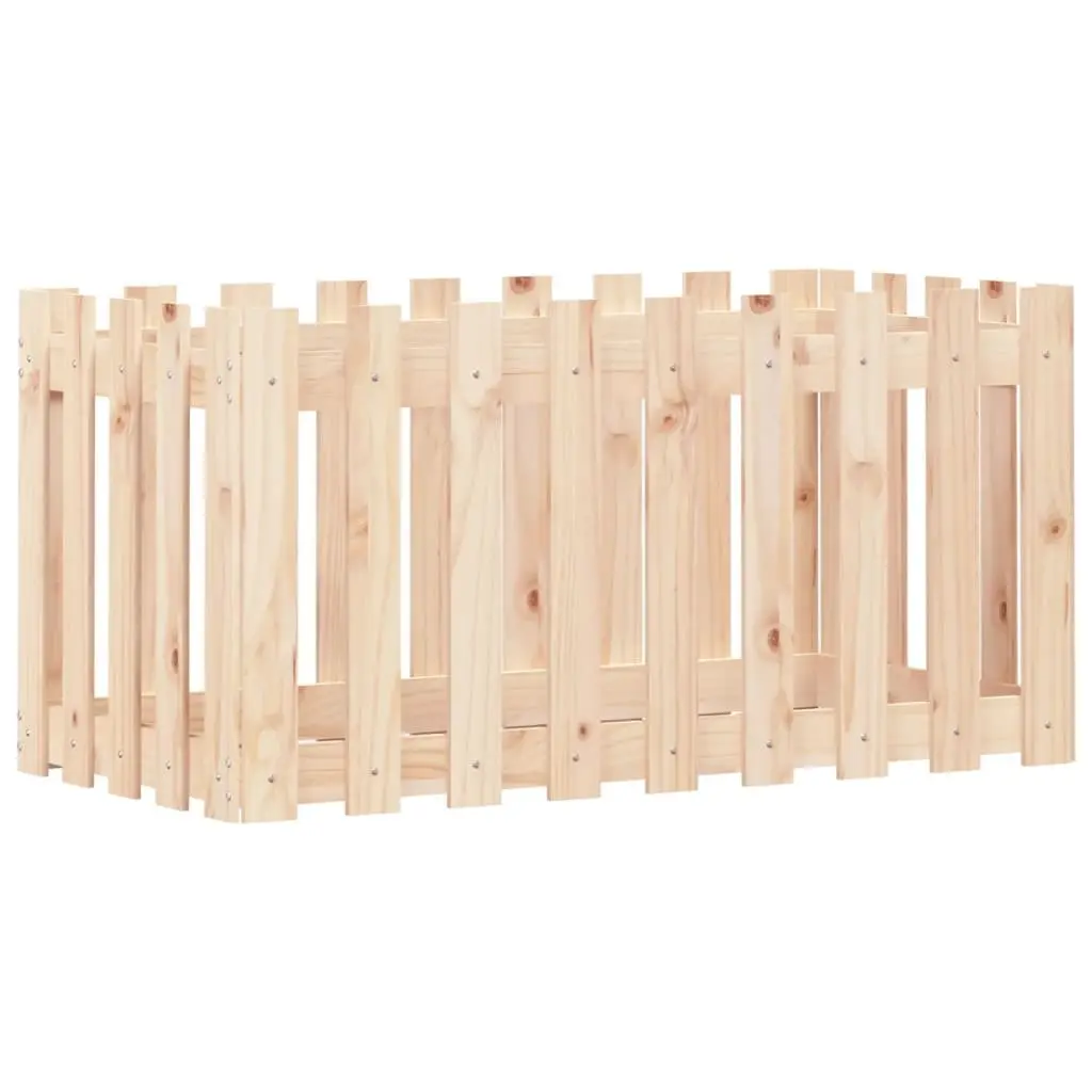 Garden Raised Bed 100x50x50 cm Fence Design Outdoor Planter Box for Flowers