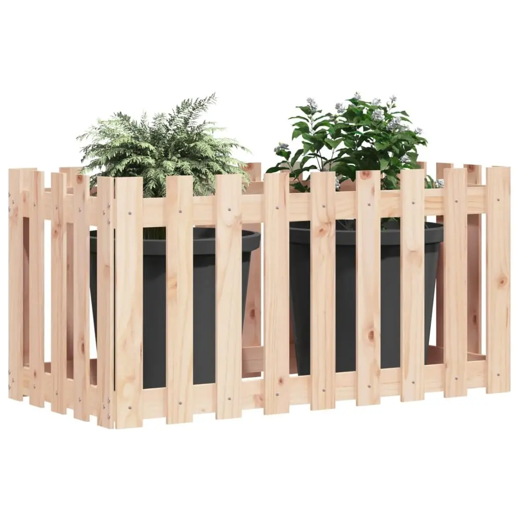 Garden Raised Bed 100x50x50 cm Fence Design Outdoor Planter Box for Flowers