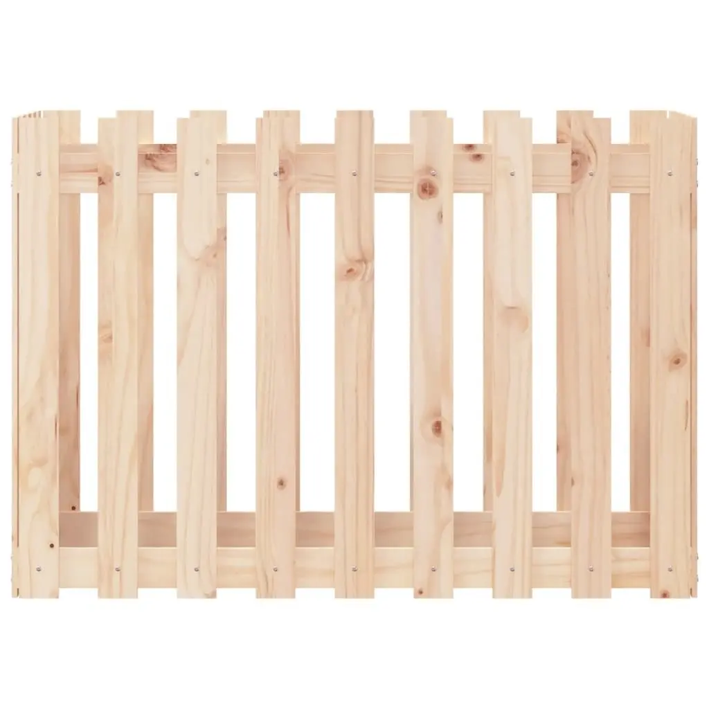Garden Raised Bed 100x50x70 cm Fence Design Solid Pine Wood Planter Box Outdoor