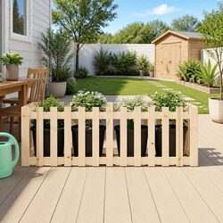 Garden Raised Bed with Fence Design 150x50x50 cm Solid Wood Pine Planter Box