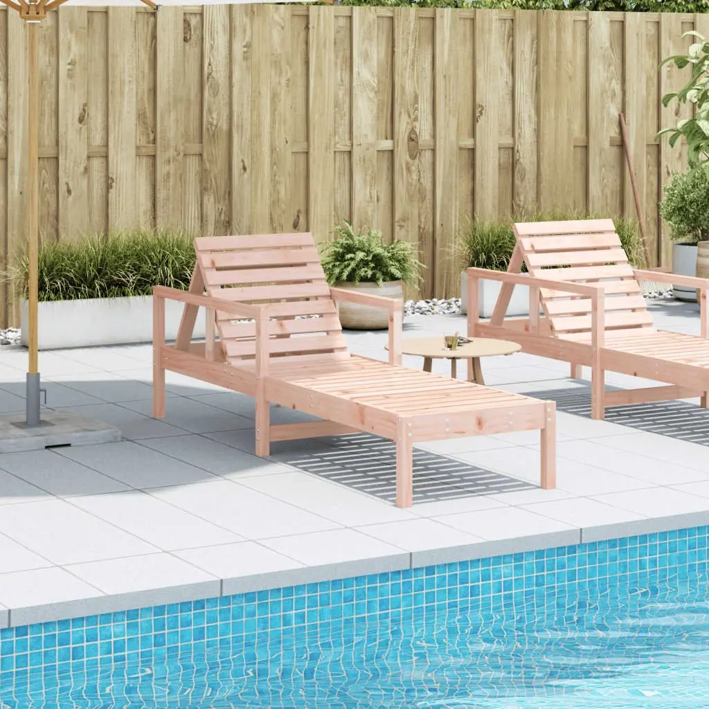 Sun Lounger Wooden Outdoor Garden Patio Reclining Chair Adjustable Backrest