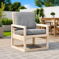 Wooden Garden Chair with Armrests and Backrest