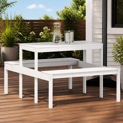 Solid Wood Picnic Table for Outdoor Gatherings