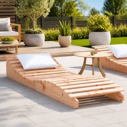 Get Cozy with Our Wooden Garden Lounger 205x60x31.5cm