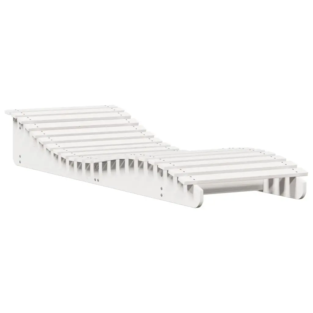 Sun Lounger White Outdoor Garden Patio Poolside Wooden Lounge Chair Relaxer