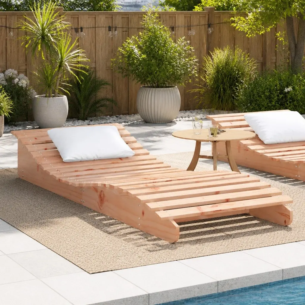 Sun Lounger Wooden Outdoor Lounge Chair Garden Patio Poolside Recliner Relaxing