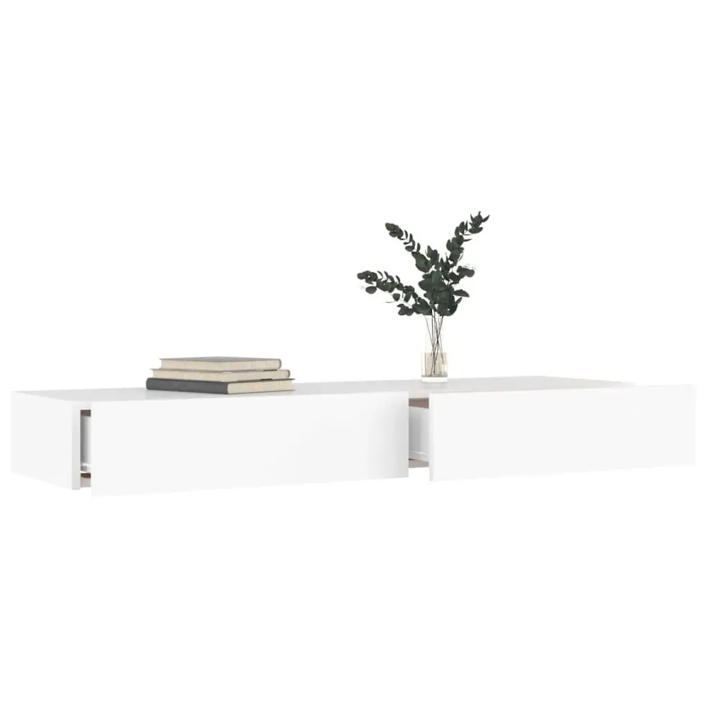 TV Cabinet with RGB LED Lights White Modern Storage Unit 120x35x15.5cm