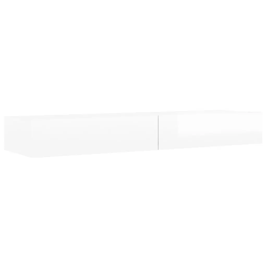 TV Cabinet White 120x35x15.5 cm LED Lights Storage Unit