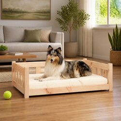 Concise Wooden Dog Bed for Modern Pets