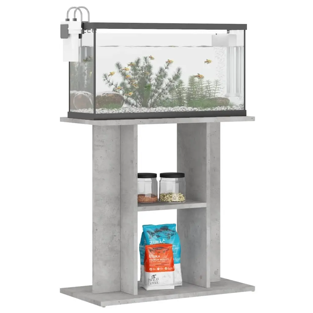 Aquarium Stand Grey 60x30x60 cm 3 Tier Fish Tank Cabinet Storage Display