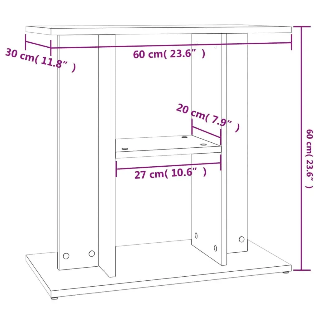 Aquarium Stand Brown 3-Tier Engineered Wood Storage Display