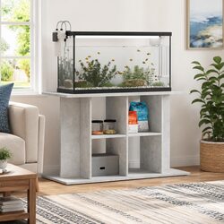 Compact Grey Aquarium Stand for Fish Tanks
