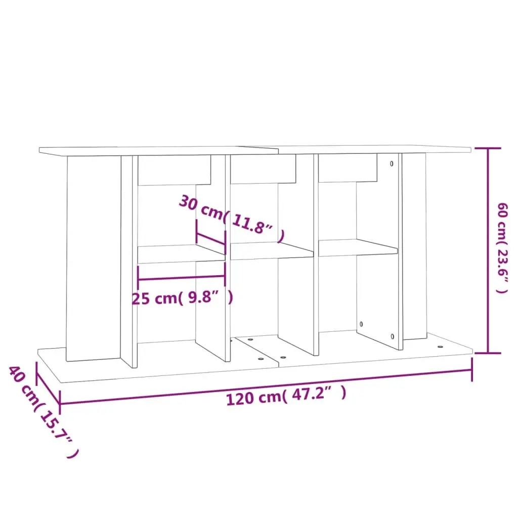 Aquarium Stand Storage Cabinet Multi-Tier Brown Engineered Wood 120x40x60cm