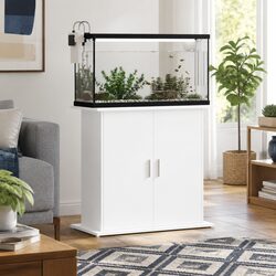 Aquarium Stand White 81x36x73 cm Engineered Wood Fish Tank Cabinet Storage