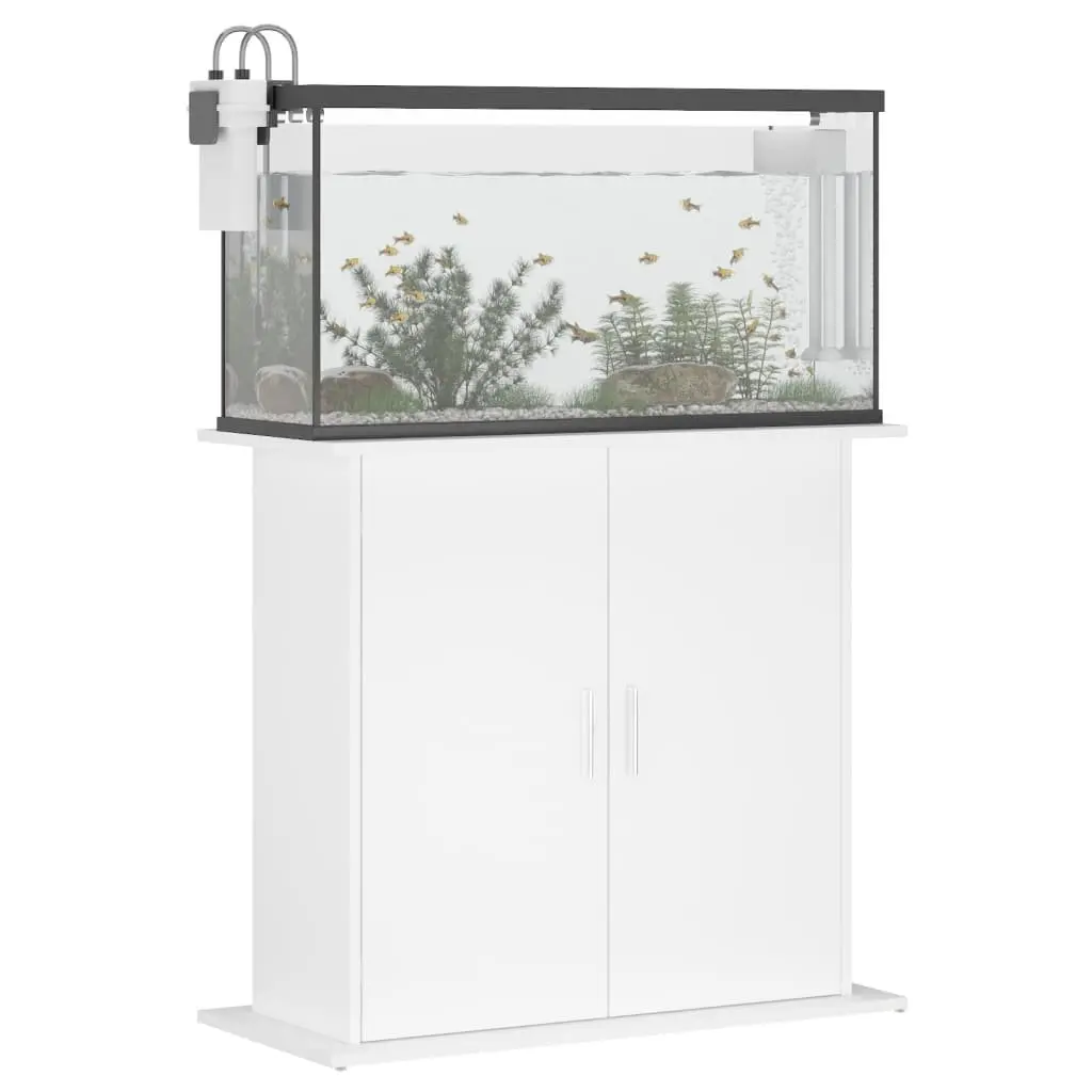 Aquarium Stand White 81x36x73 cm Engineered Wood Storage Cabinet