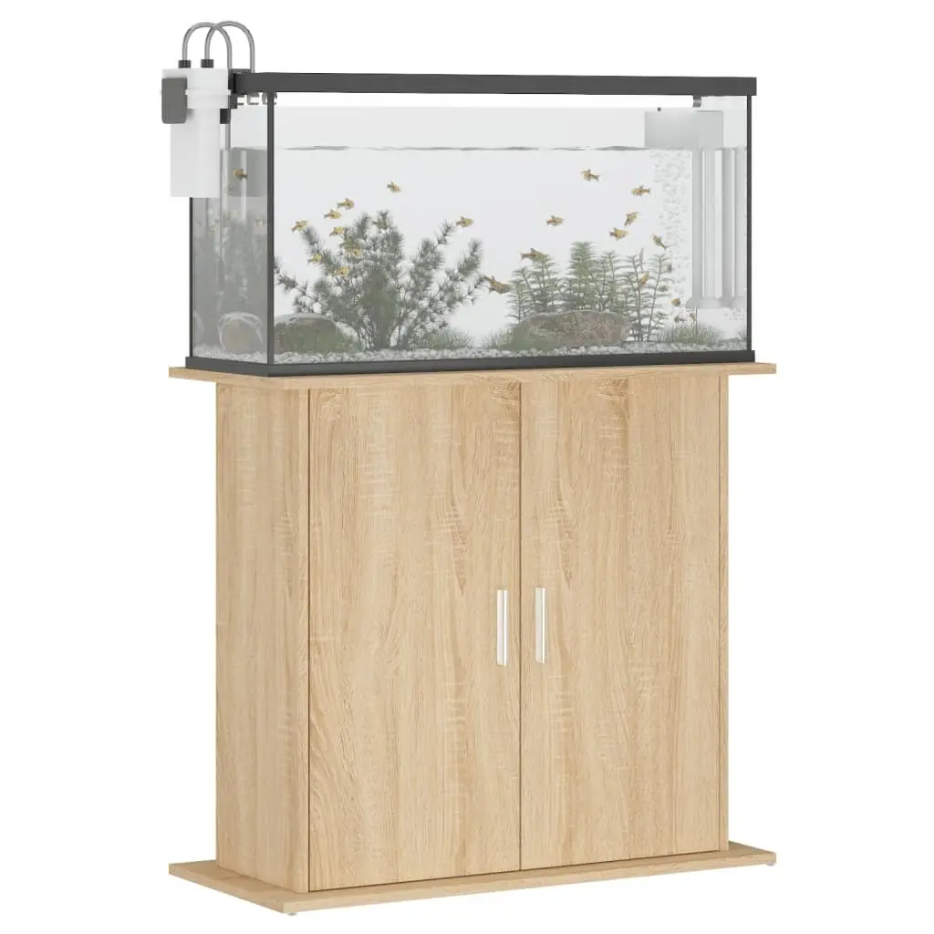Aquarium Stand Brown Engineered Wood 81 x 36 x 73 cm Storage Compartments