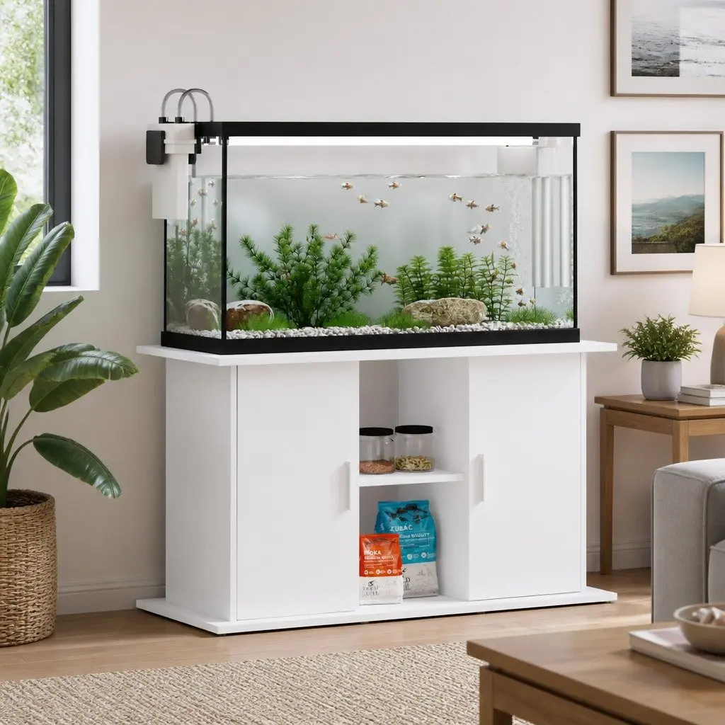 White Fish Tank Cabinet 101x41x58cm