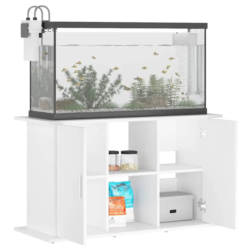 Aquarium Stand White 101x41x58cm Engineered Wood Storage Shelves