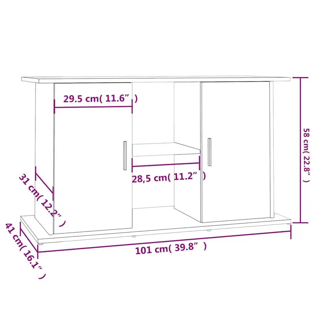 Aquarium Stand White 101x41x58cm Engineered Wood Storage Shelves